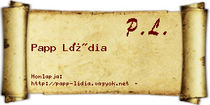 Papp Lídia névjegykártya