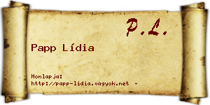 Papp Lídia névjegykártya